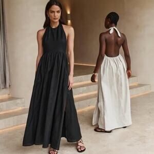 DISSH Black Halter Maxi Dress (also Shown in Natural)